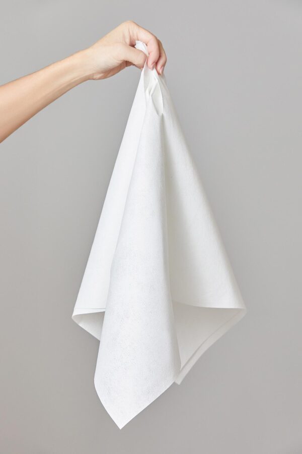 Lot de 4 lavettes essuie-verre 40x40 cm – Blanc Naturel – Le Petit René