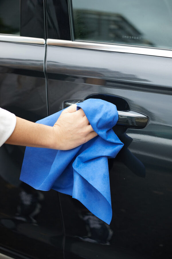 Kit Propreté Auto Bleu - Gant, Chamoisine et Lavette optique – Image 4