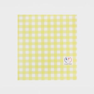 Lavette essuie-verres microperforée 40 × 40 cm petits carreaux jaunes absorbante et réutilisable sans traces