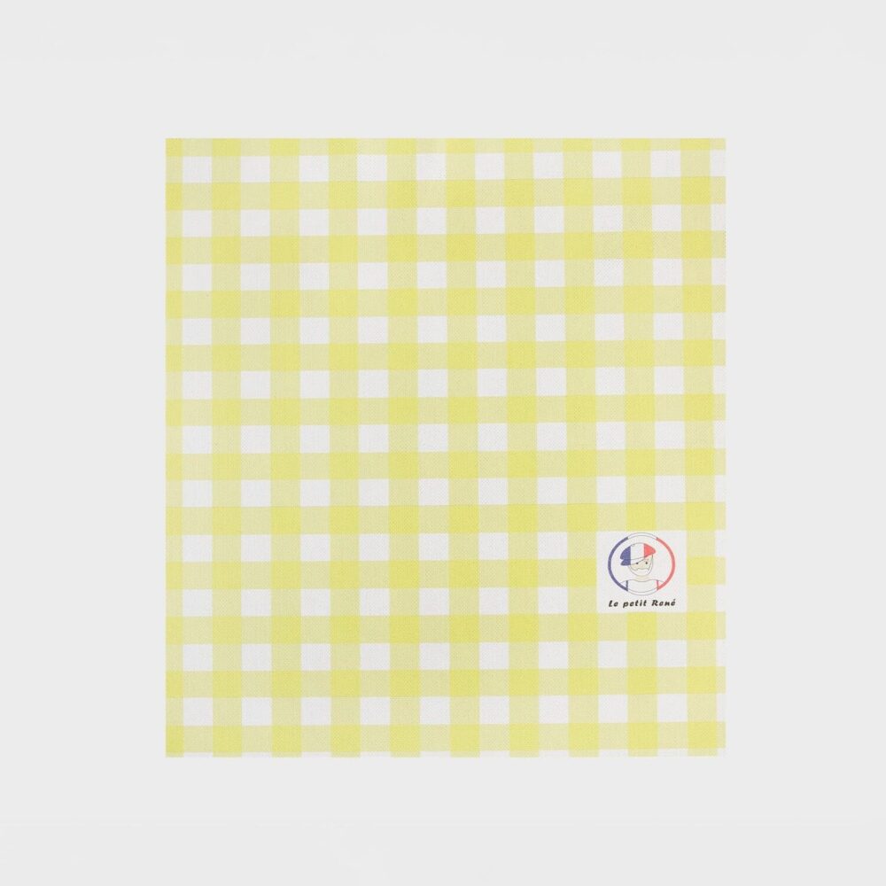 Lavette essuie-verres microperforée 40 × 40 cm petits carreaux jaunes absorbante et réutilisable sans traces