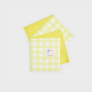 Pack de 4 lavettes essuie-verres microperforées aux tons jaunes 40 × 40 cm absorbantes, résistantes et réutilisables pour un séchage sans traces