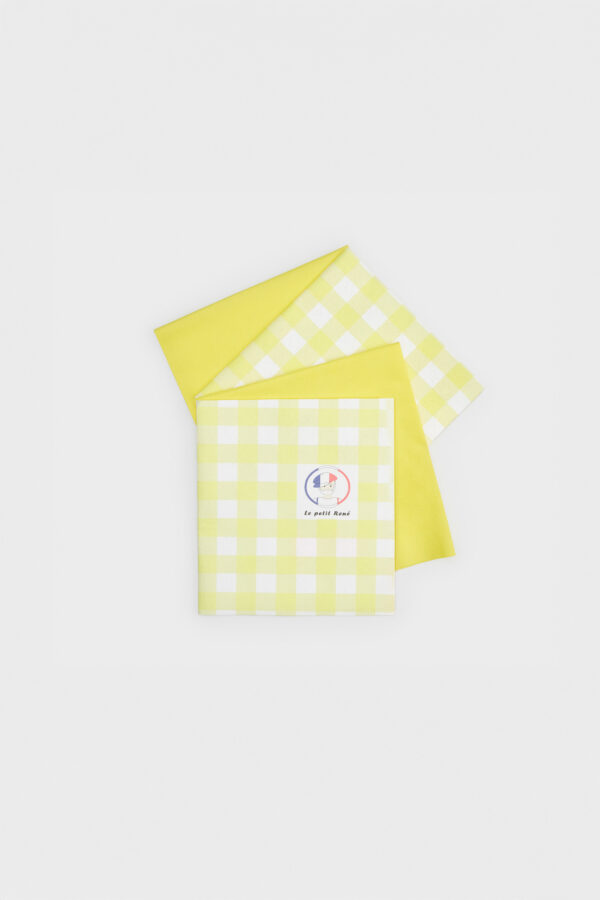 Lot de 4 lavettes essuie-verre 40x40 40 X 40 cm Jaune Le Petit René